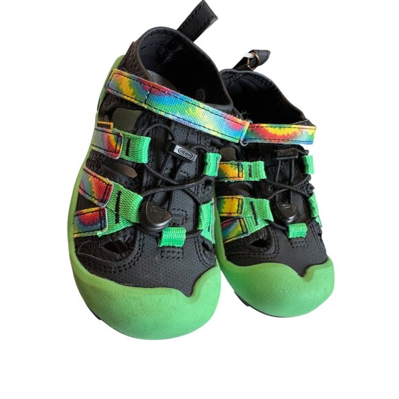 Keen Kids Newport H2 Water Sandals Size 11 US / 29 EU Black‎ Green Rainbow - Picture 3 of 8